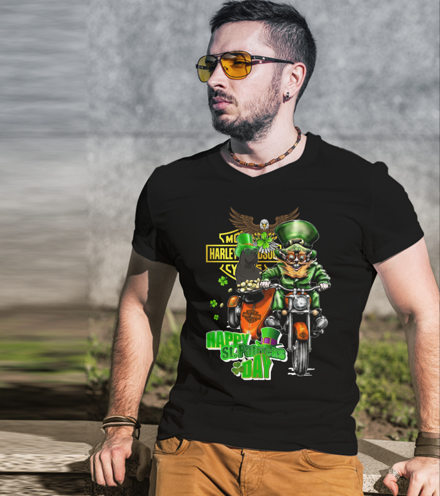 Harley Davidson Motorcycles Happy St. Patricks Day Cane Corso T-Shirt