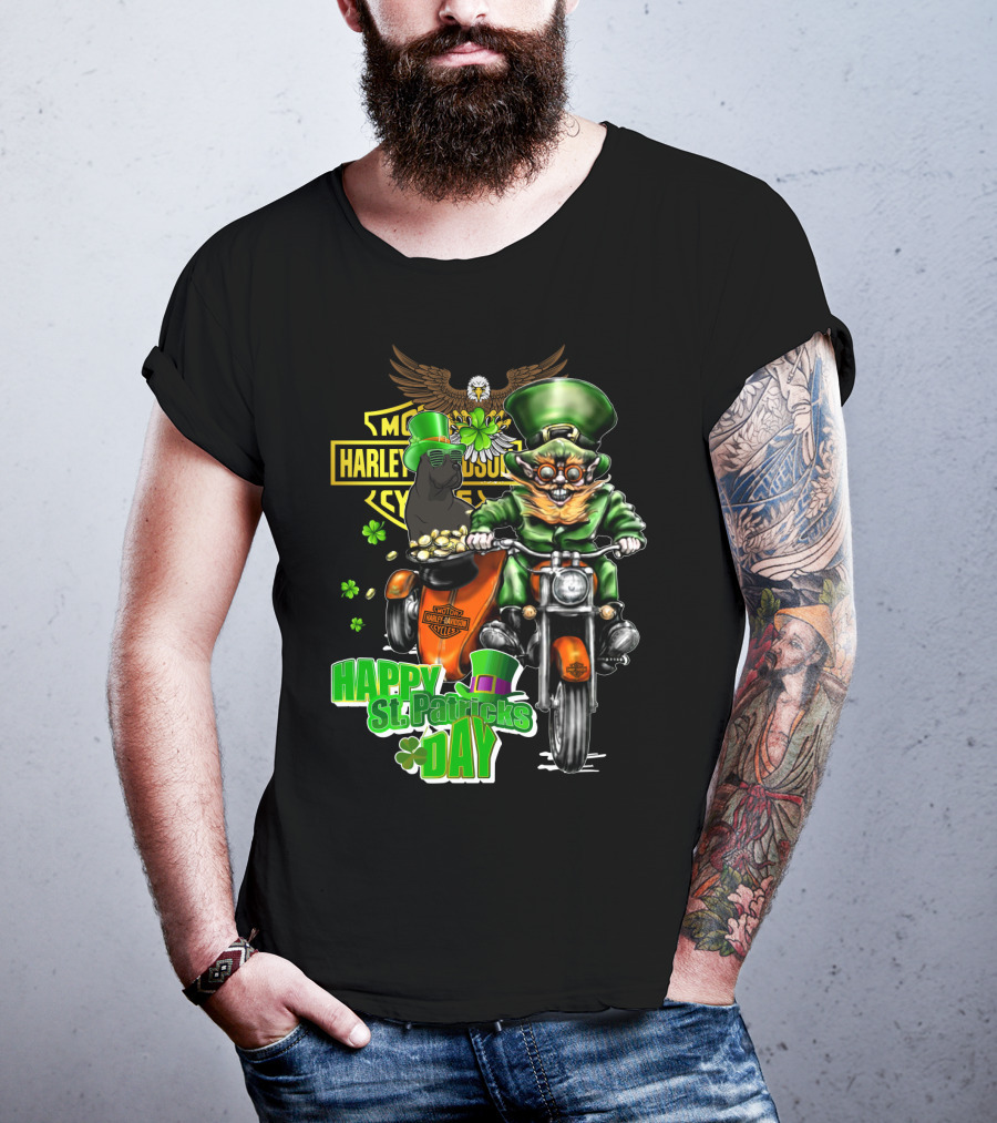 Harley Davidson Motorcycles Happy St. Patricks Day Cane Corso T-Shirt