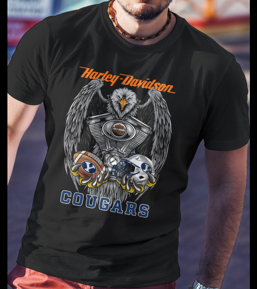 Harley Davidson Seattle Byu Cougars Football Ncaa T-Shirt
