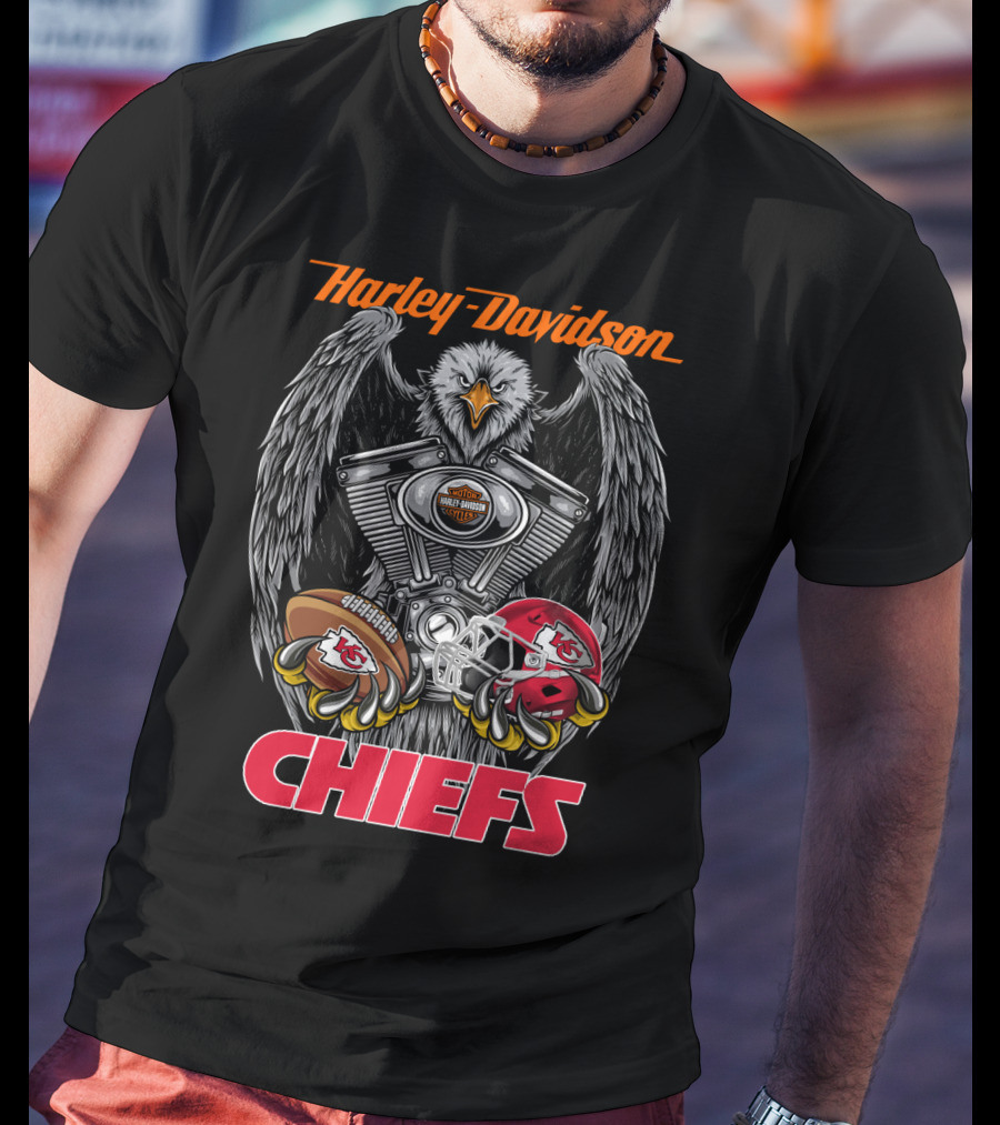 Harley Davidson Chiefs Nfl Kcc Football T-Shirt