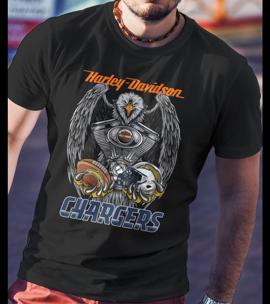 Harley Davidson Chargers Nfl Lac Football T-Shirt