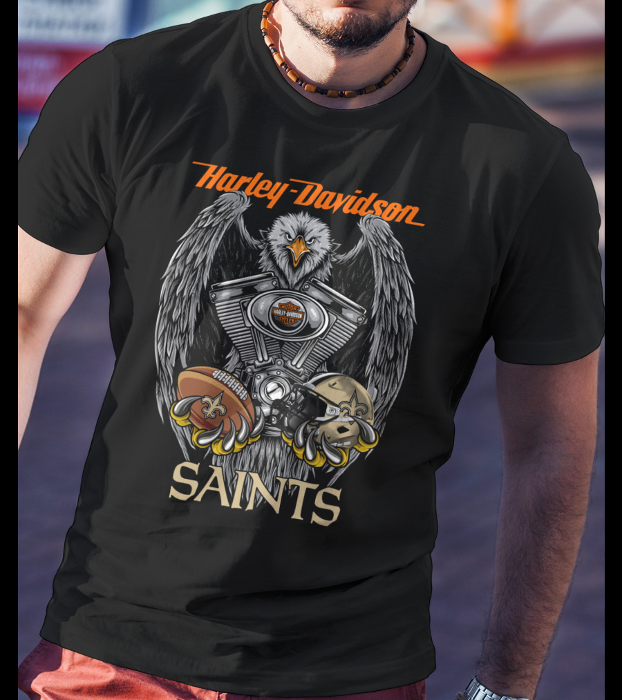 Harley Davidson Saints Nfl New Orleans Symbolic T-Shirt