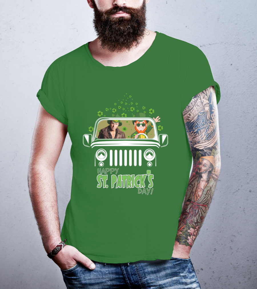 Happy St. Patrick's Day Bruce Springsteen Jeep Shamrock T-Shirt