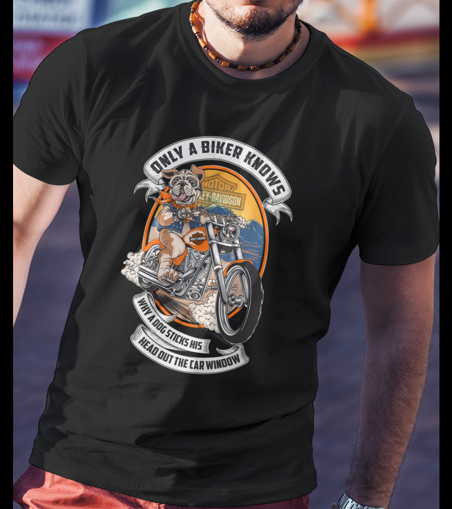 Hta 17 10 Bull Dog Only A Biker Knows Harley Davidson T-Shirt