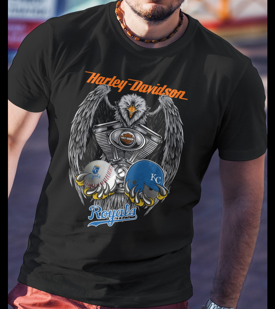 Harley Davidson Kansas City Royals Mlb Collaboration T-Shirt