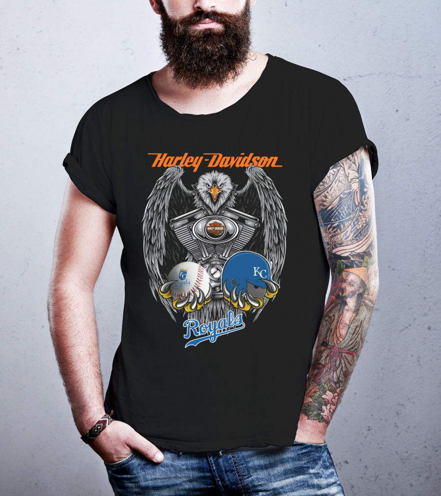 Harley Davidson Kansas City Royals Mlb Collaboration T-Shirt