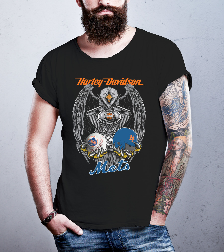 Harley Davidson Mets Eagle Engine Mlb Nym T-Shirt