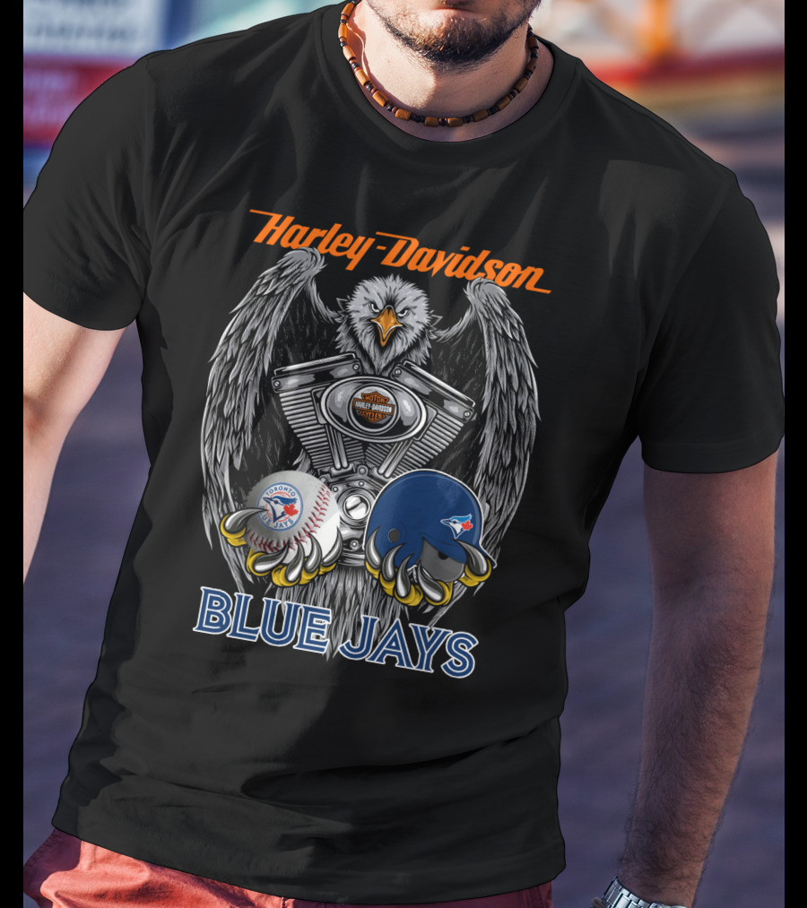 Harley Davidson Blue Jays Mlb Toronto Baseball Eagle T-Shirt