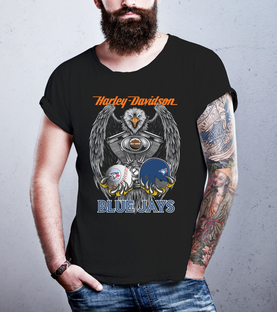 Harley Davidson Blue Jays Mlb Toronto Baseball Eagle T-Shirt