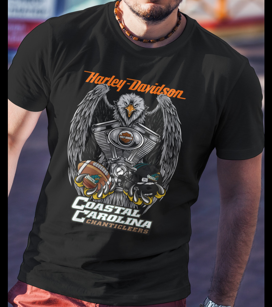 Harley Davidson Coastal Carolina Chanticleers Eagle Football Ncaa3 Ccc T-Shirt