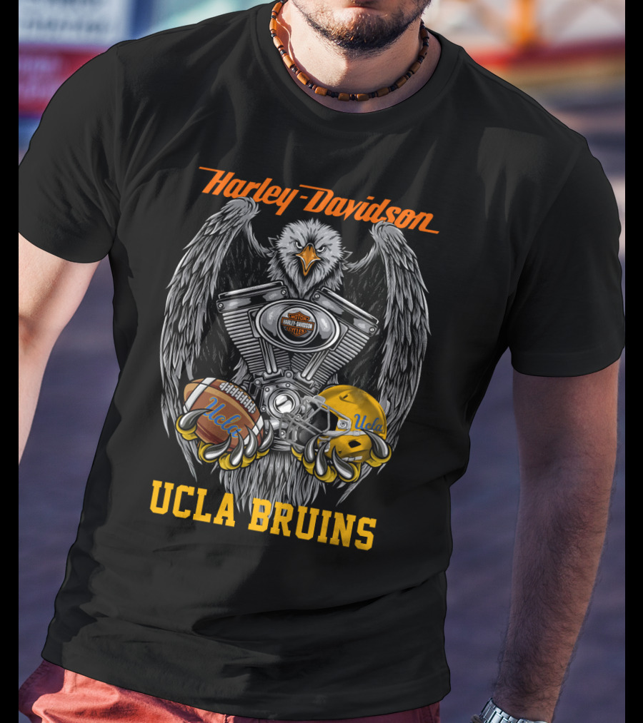 Harley Davidson Ucla Bruins Football Eagle Engine T-Shirt