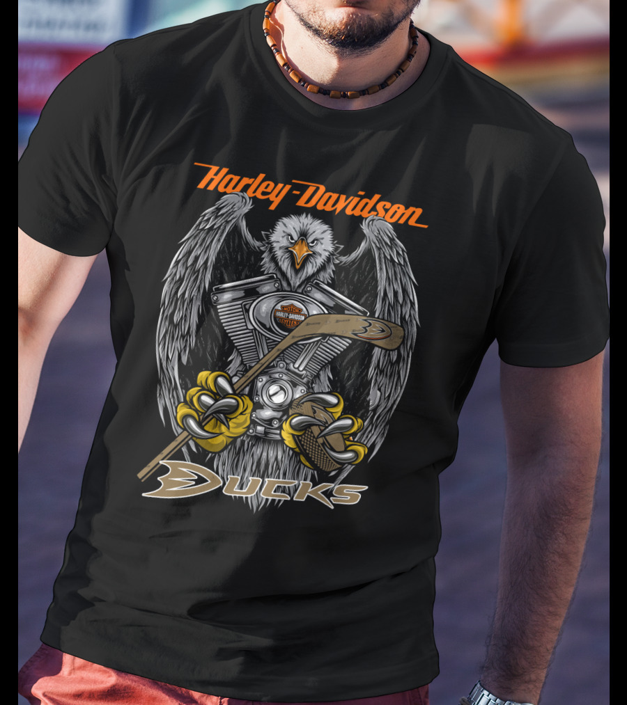 Harley Davidson Anaheim Ducks Nhl Engine Eagle T-Shirt