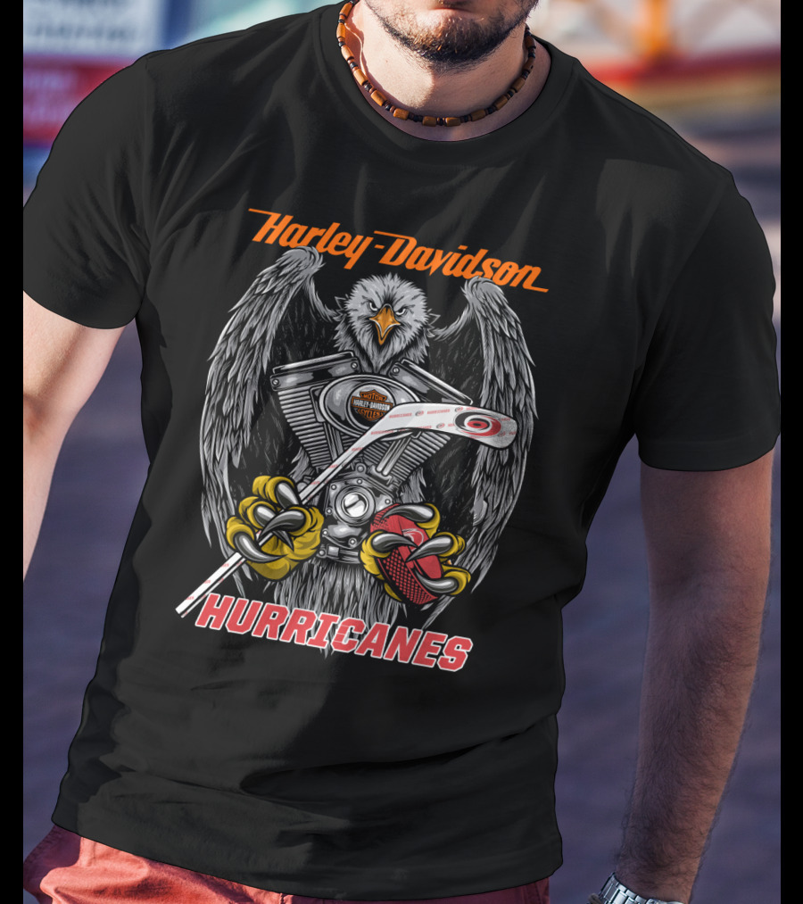 Harley Davidson Hurricanes Nhl Eagle Engine Hockey Stick T-Shirt