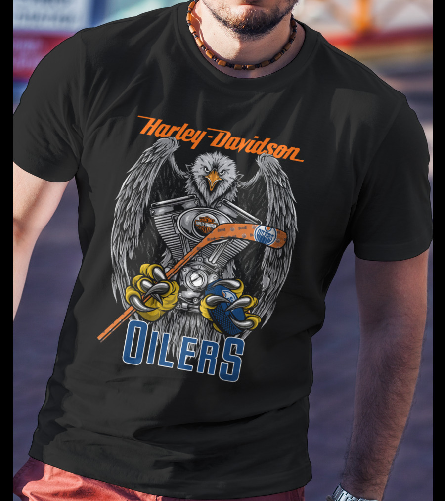 Harley Davidson Oilers Nhl 46 Eo T-Shirt