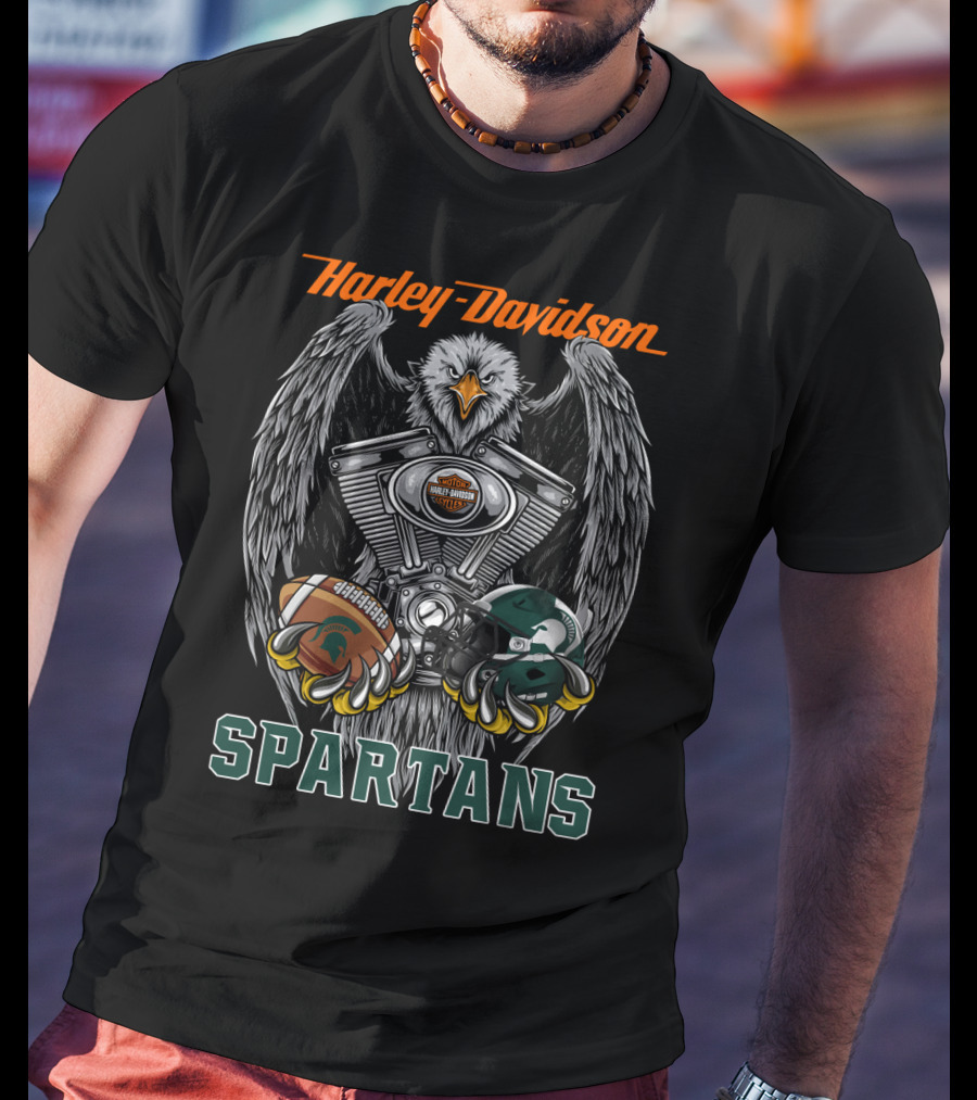 Harley Davidson Spartans Football Eagle Engine T-Shirt