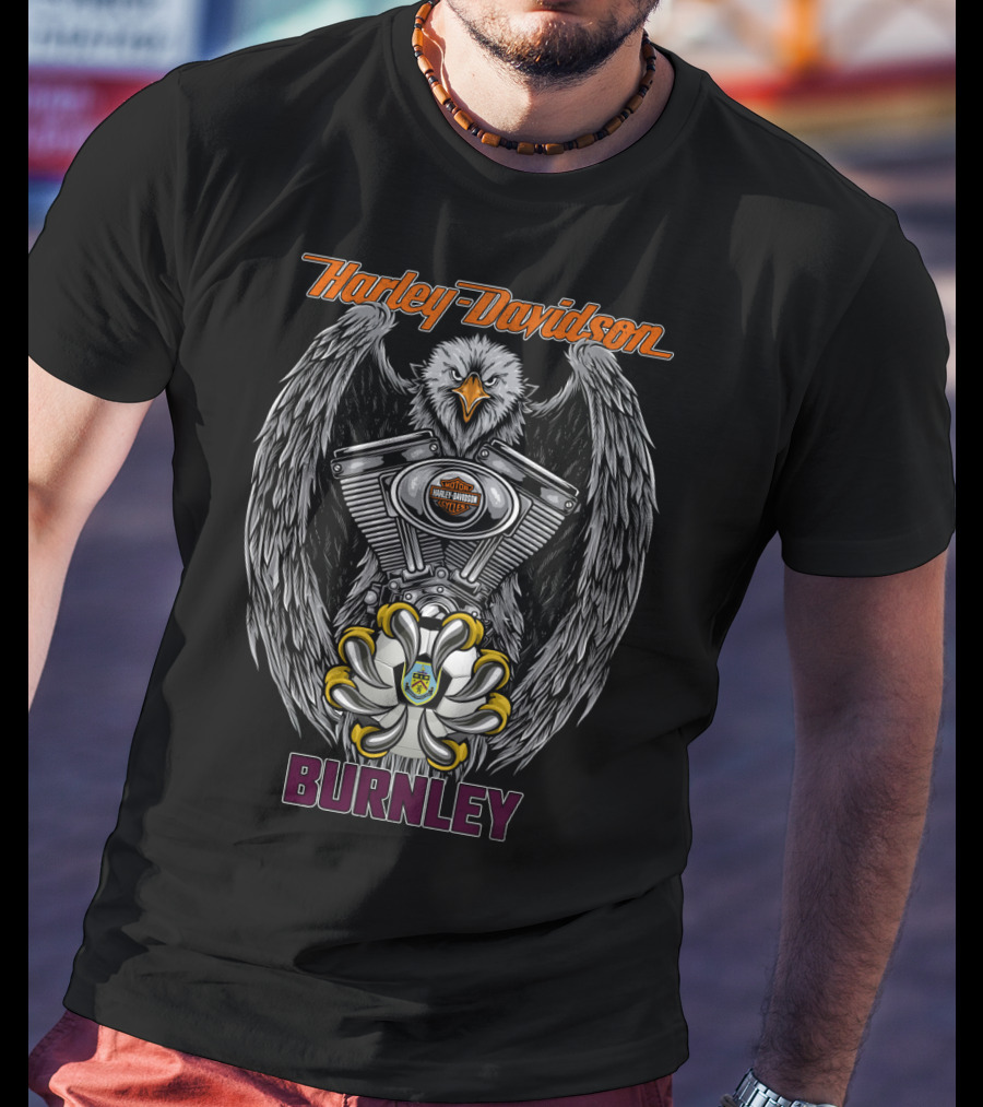 Harley Davidson Eagle Engine Crest Burnley T-Shirt