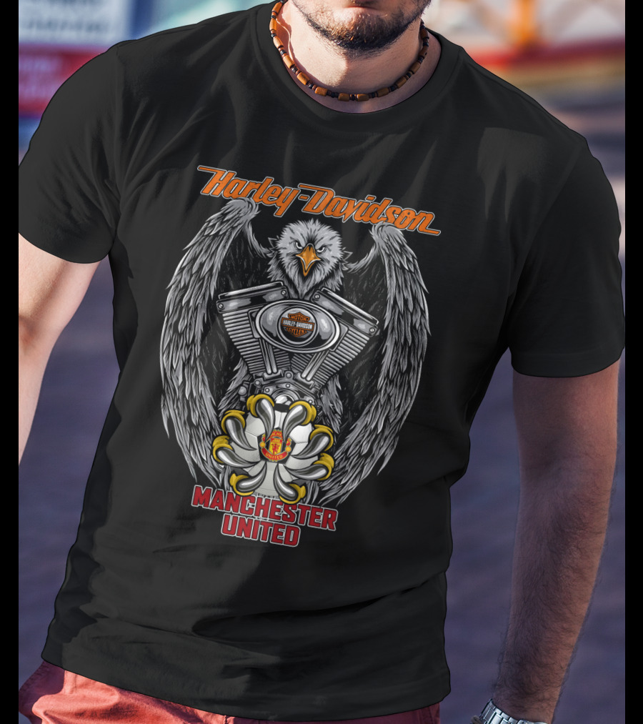 Harley Davidson Manchester United Eagle Engine T-Shirt