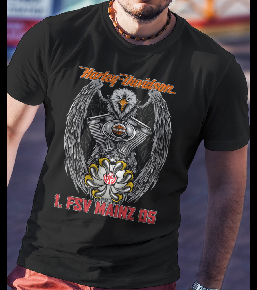 Harley Davidson Eagle 1. Fsv Mainz 05 Engine Crest T-Shirt