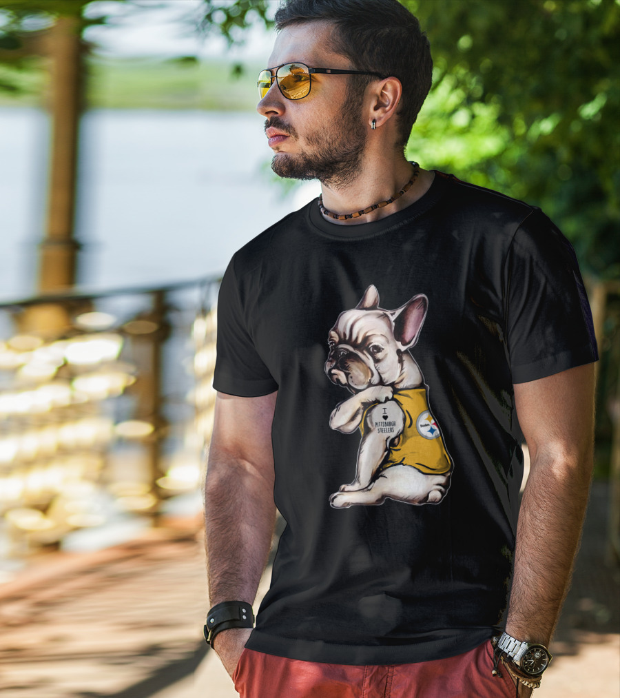 I Love Pittsburgh Steelers Bulldog Hta 20 T-Shirt