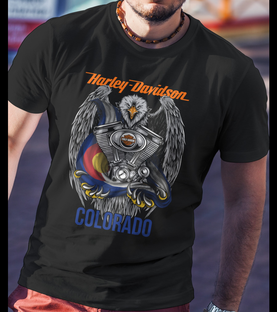 Harley Davidson Colorado Eagle Engine T-Shirt