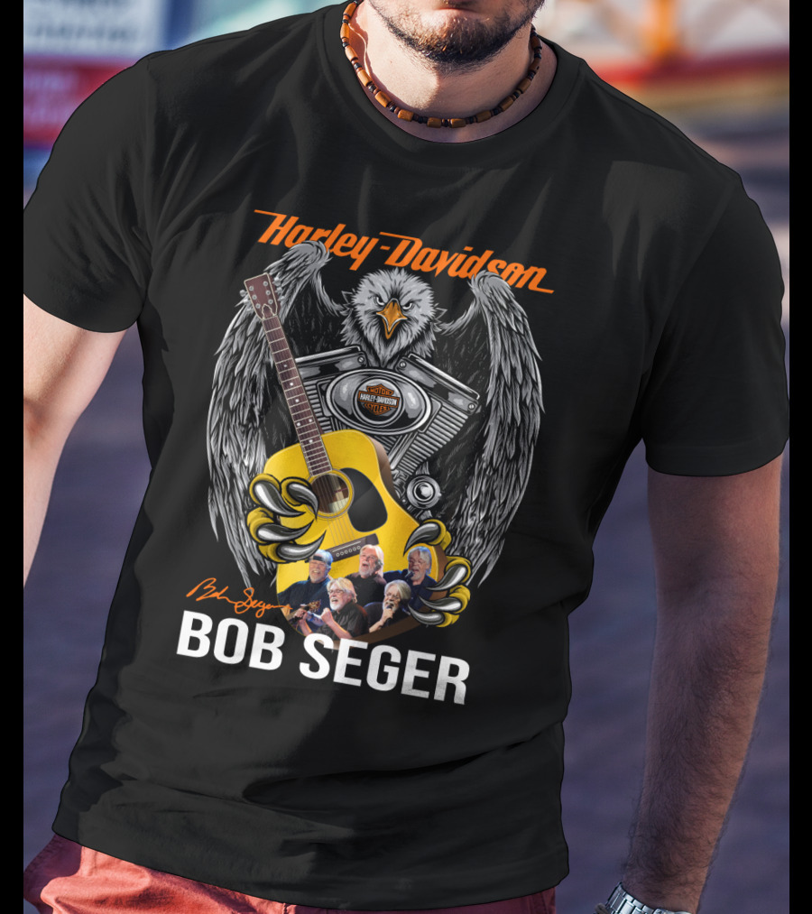 Harley Davidson Eagle Guitar Bob Seger Signature T-Shirt