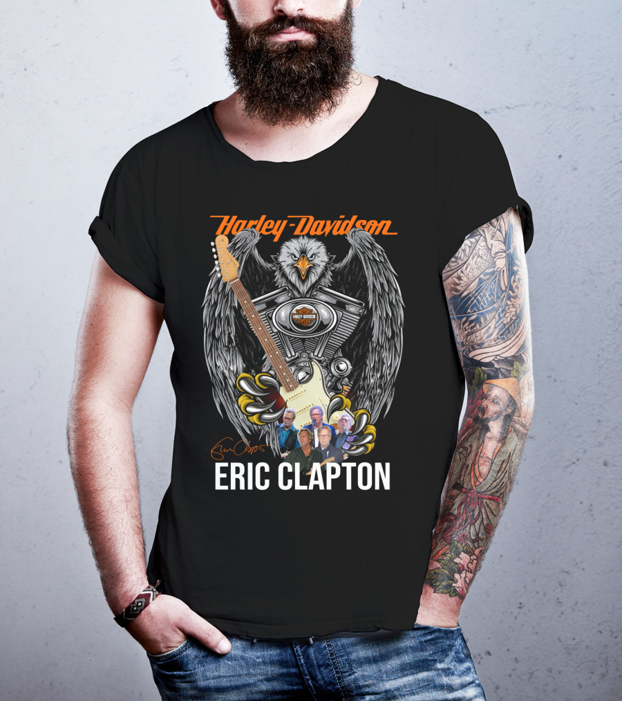 Harley Davidson Eagle With Guitar Eric Clapton T-Shirt