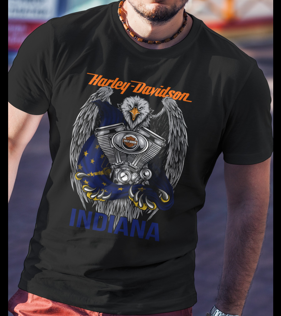 Harley Davidson Eagle Indiana Motorcycles T-Shirt