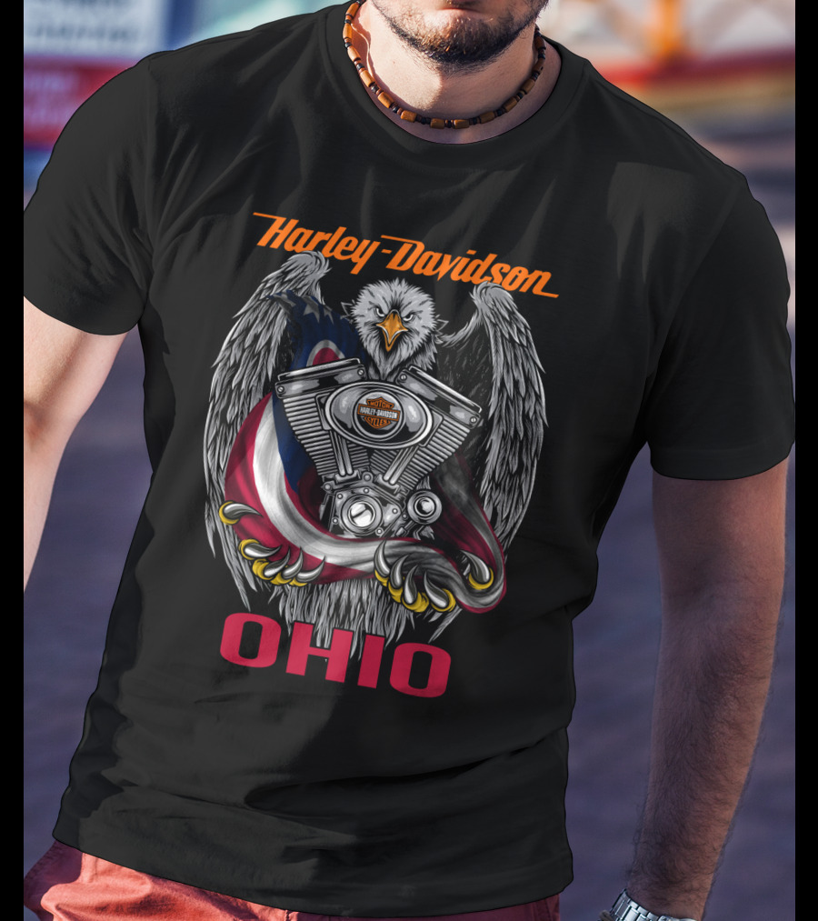 Harley Davidson Ohio Eagle Engine T-Shirt