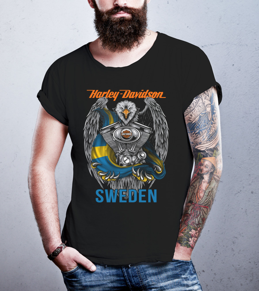 Harley Davidson Sweden Eagle Engine T-Shirt