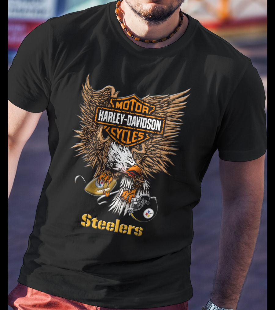 Harley Davidson Cycles Pittsburgh Steelers Eagle T-Shirt