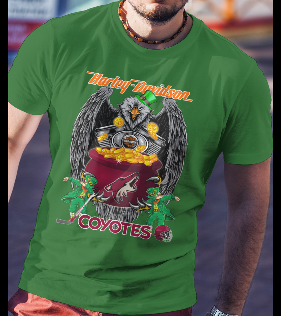 Harley Davidson Coyotes Nhl Arizona St. Patrick's Day T-Shirt