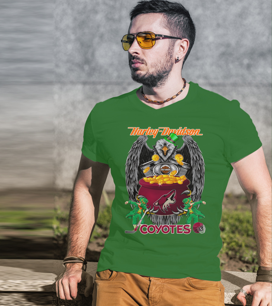 Harley Davidson Coyotes Nhl Arizona St. Patrick's Day T-Shirt