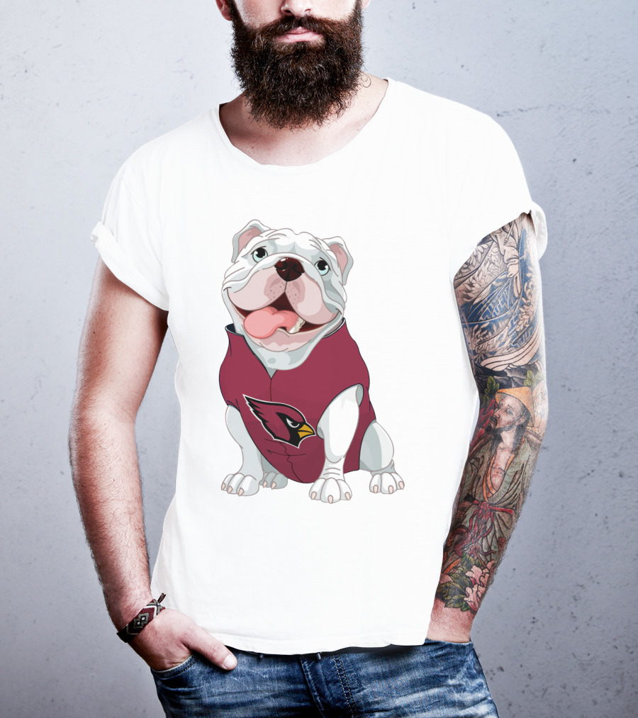 Arizona Cardinals Bulldog In Team Jersey T-Shirt