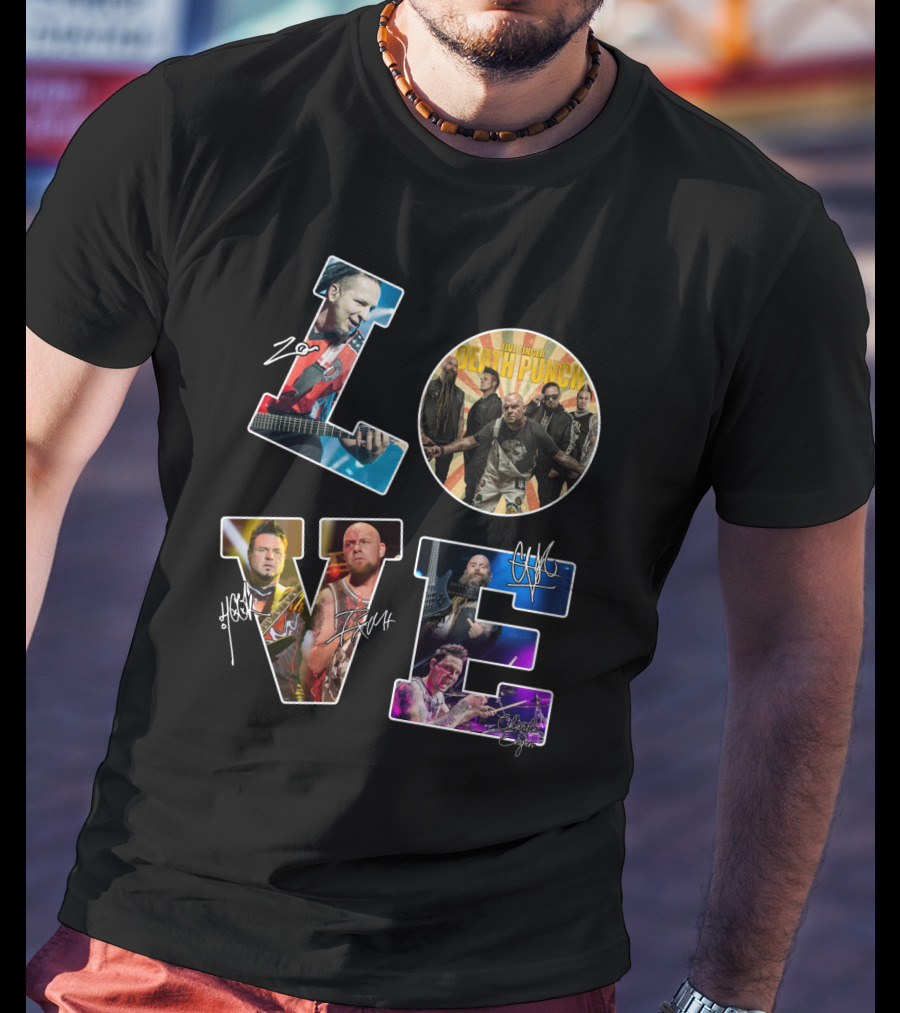 Five Finger Death Punch Love Band Members Tvl T-Shirt