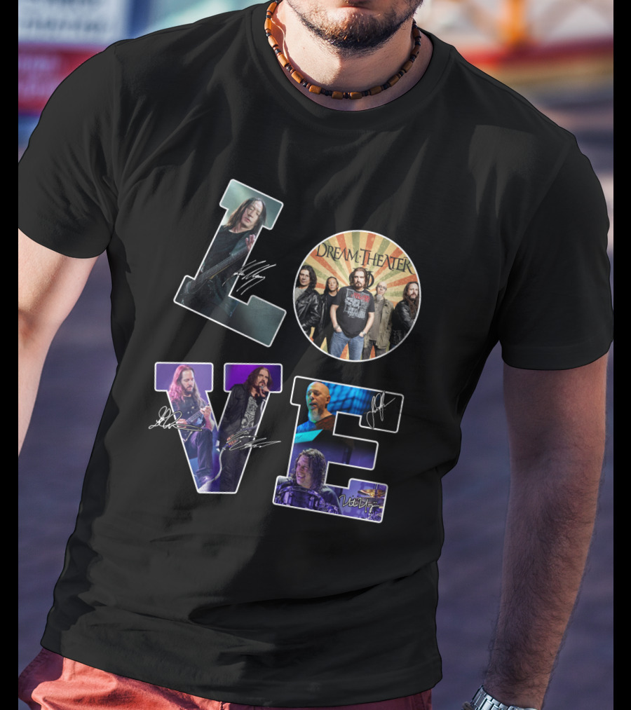 Love 76 Dream Theater Band Members Signatures T-Shirt