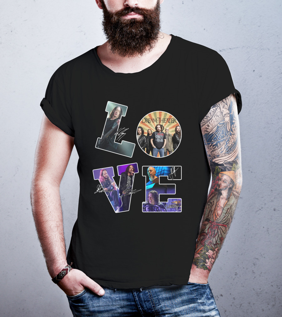 Love 76 Dream Theater Band Members Signatures T-Shirt