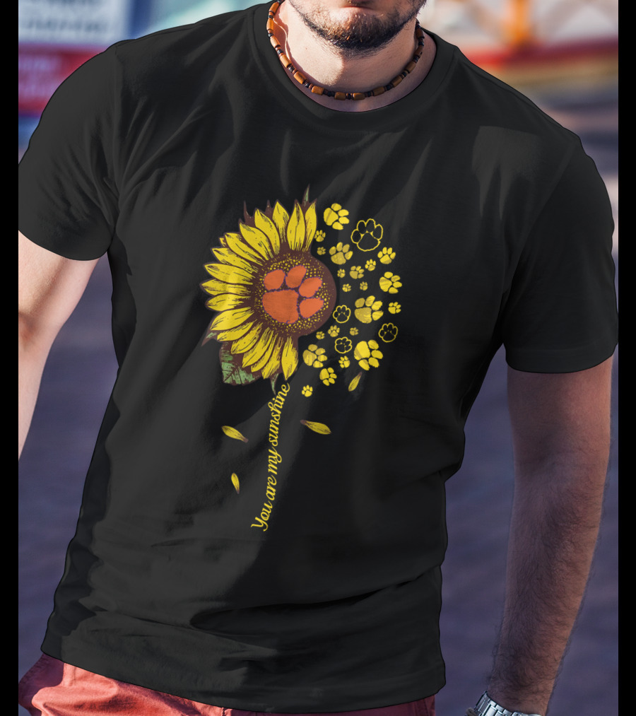 Sunflower Paw Prints You Are My Sunshine T-Shirt