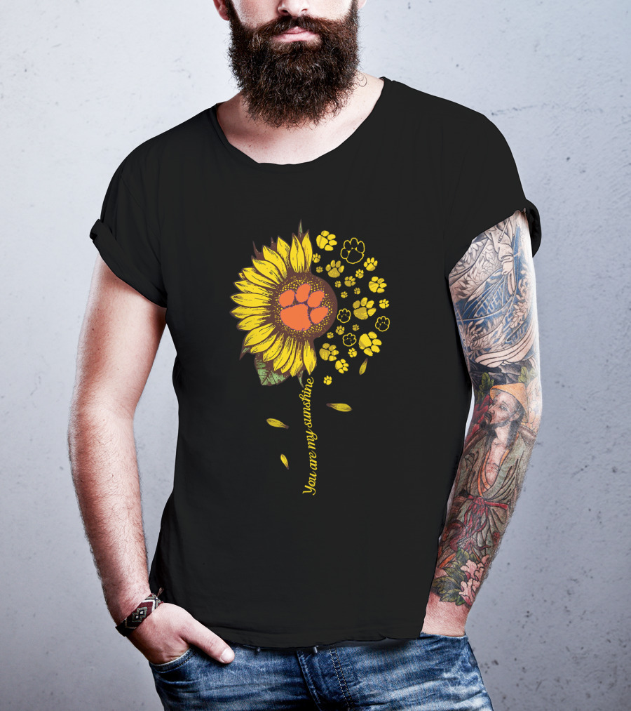 Sunflower Paw Prints You Are My Sunshine T-Shirt