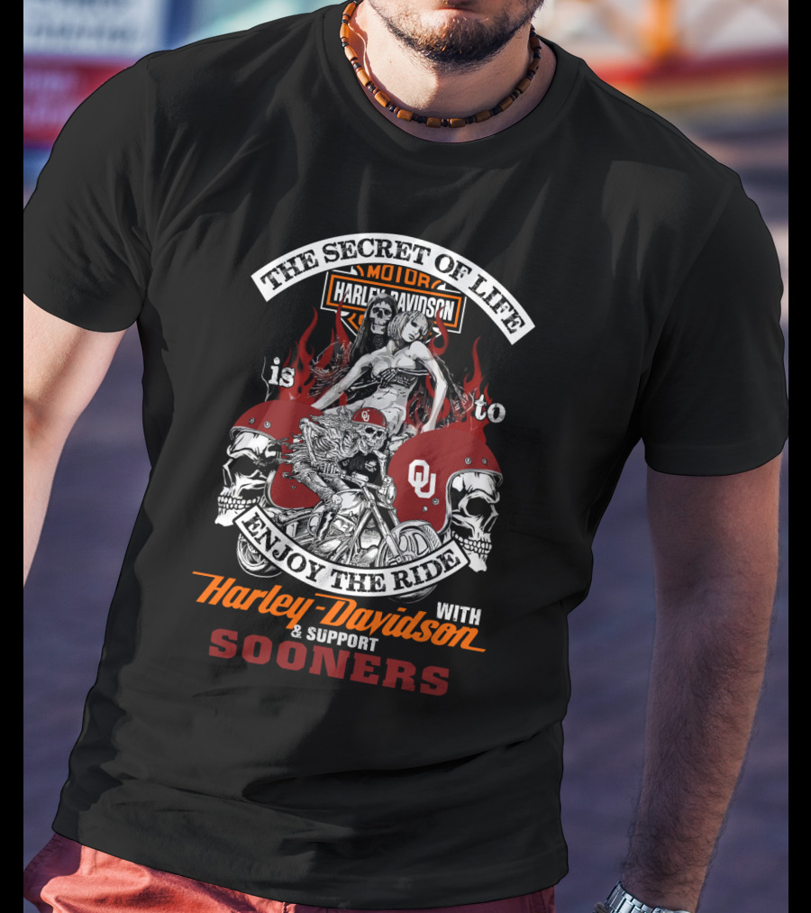 Harley Davidson Motorcycles Support Sooners Enjoy The Ride T-Shirt