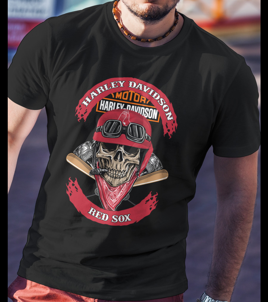 Harley Davidson Red Sox Motor Mlb Brs 96 T-Shirt