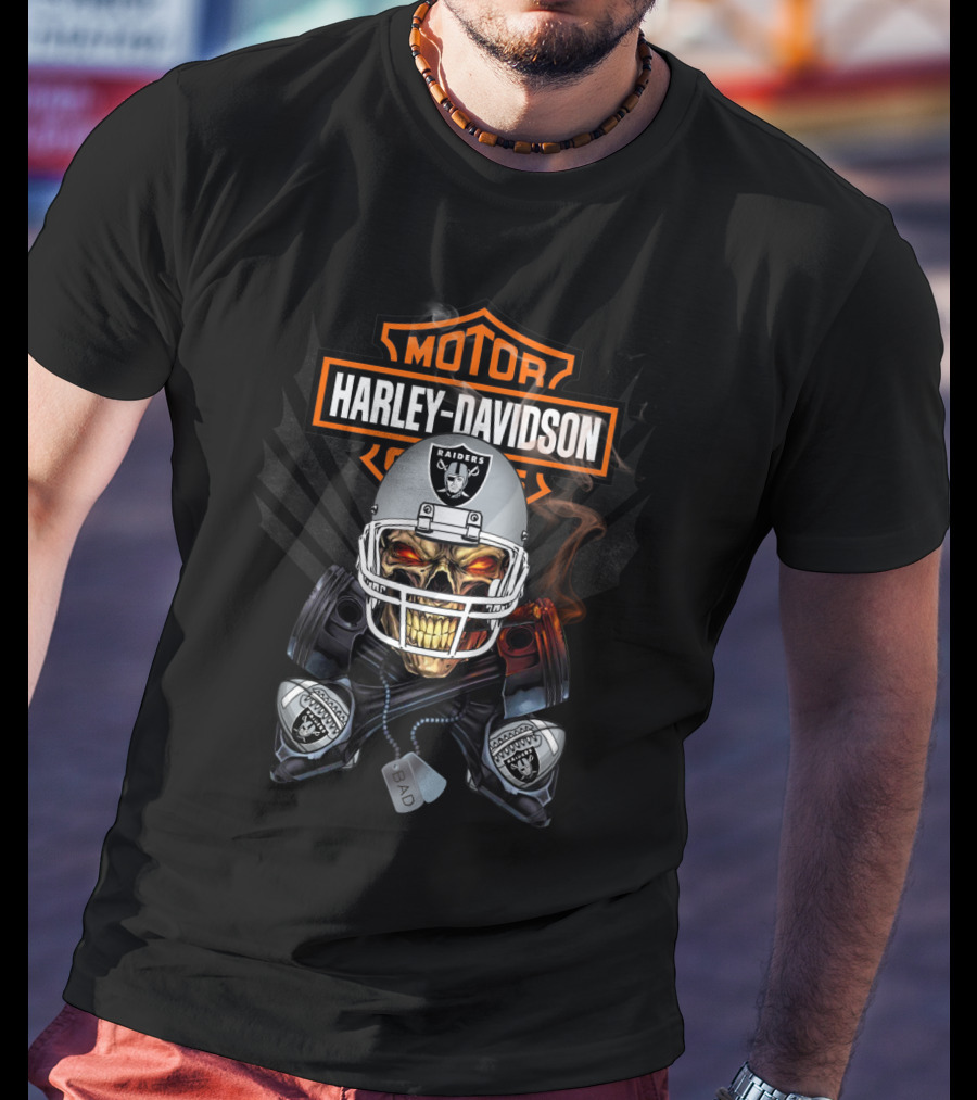 Harley Davidson Motor Raiders 106 Nfl Or T-Shirt
