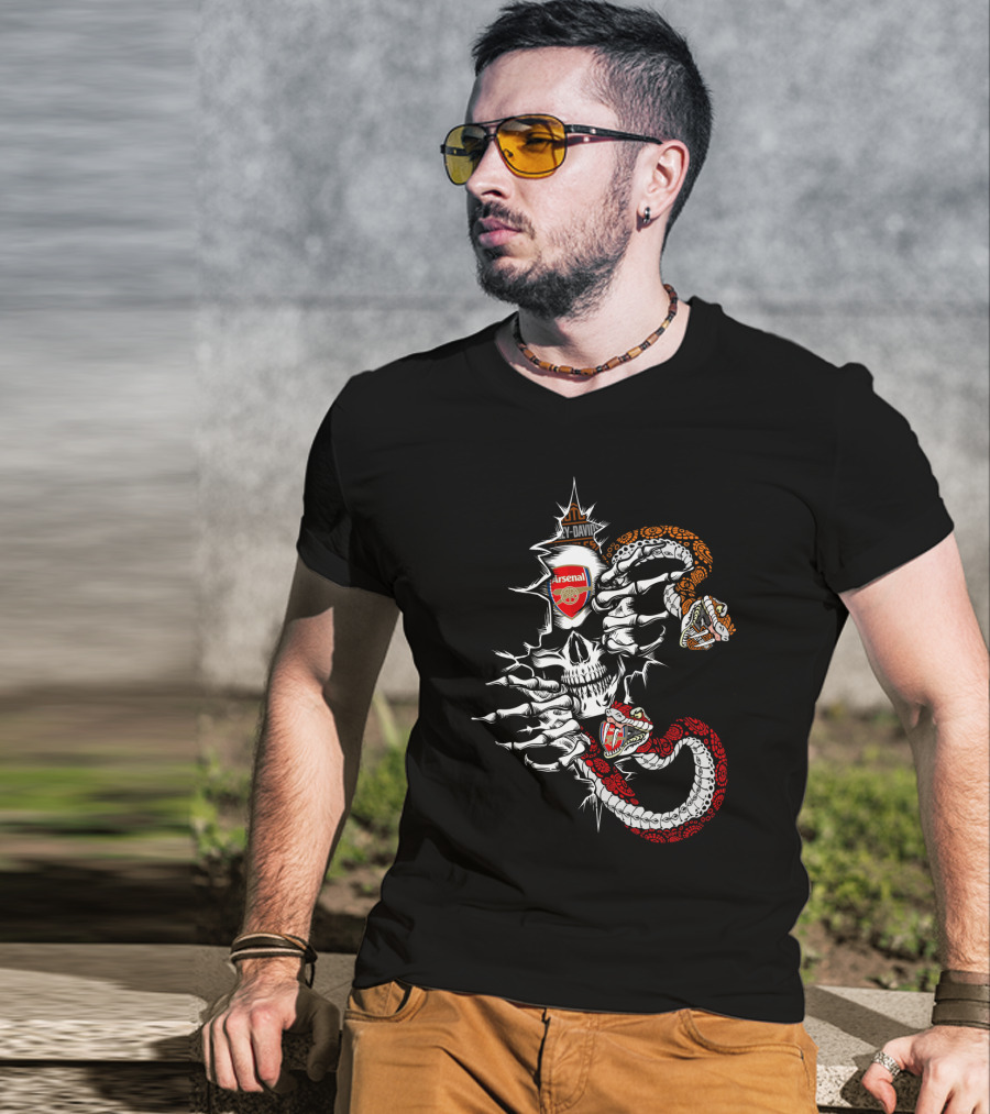 Arsenal Harley Davidson Skull And Serpents T-Shirt