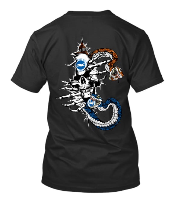 Skull With Snakes And Seagulls T-Shirt