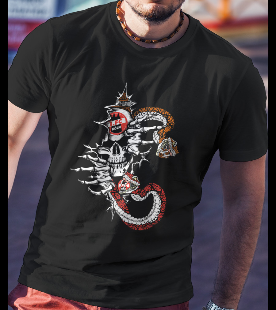 1. Fc Köln Skull Snake 107 Y-Davis T-Shirt