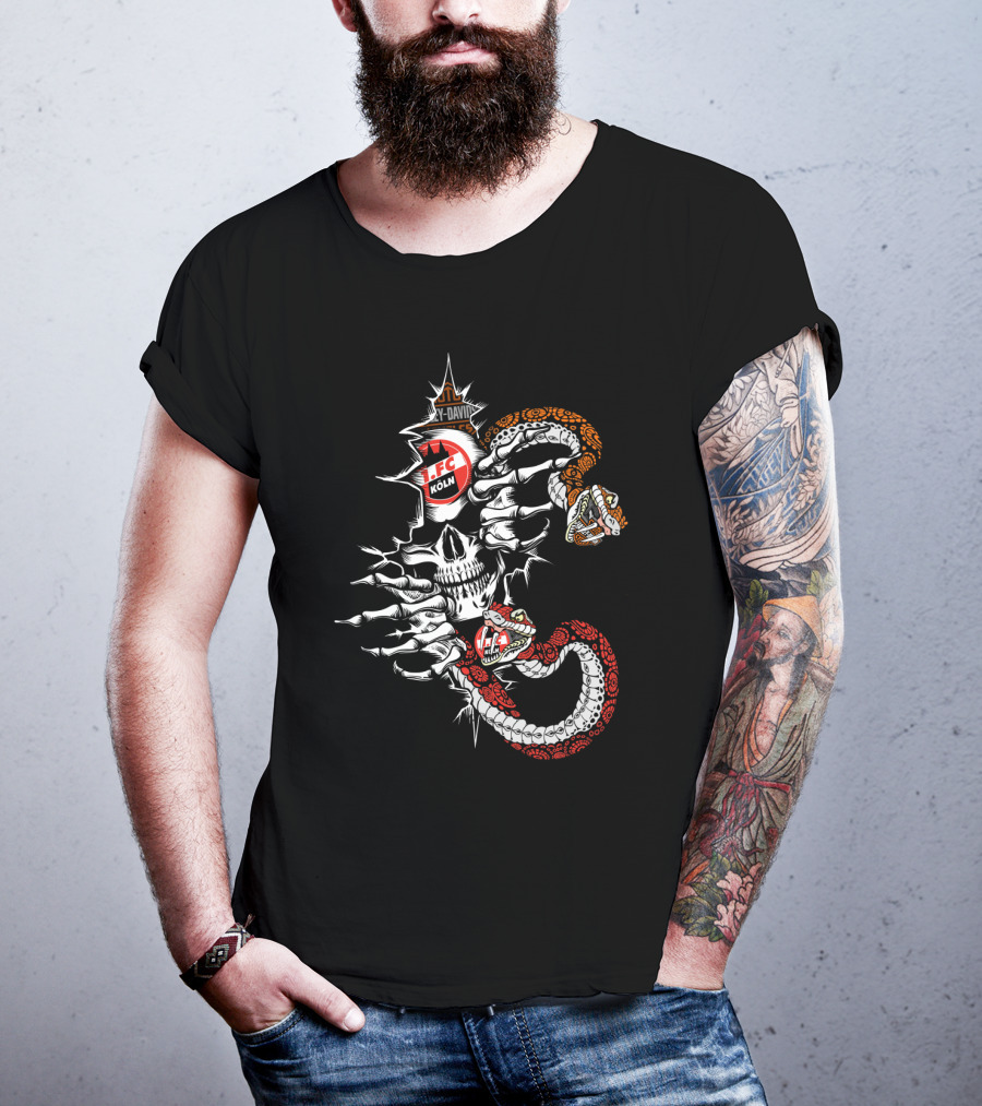 1. Fc Köln Skull Snake 107 Y-Davis T-Shirt