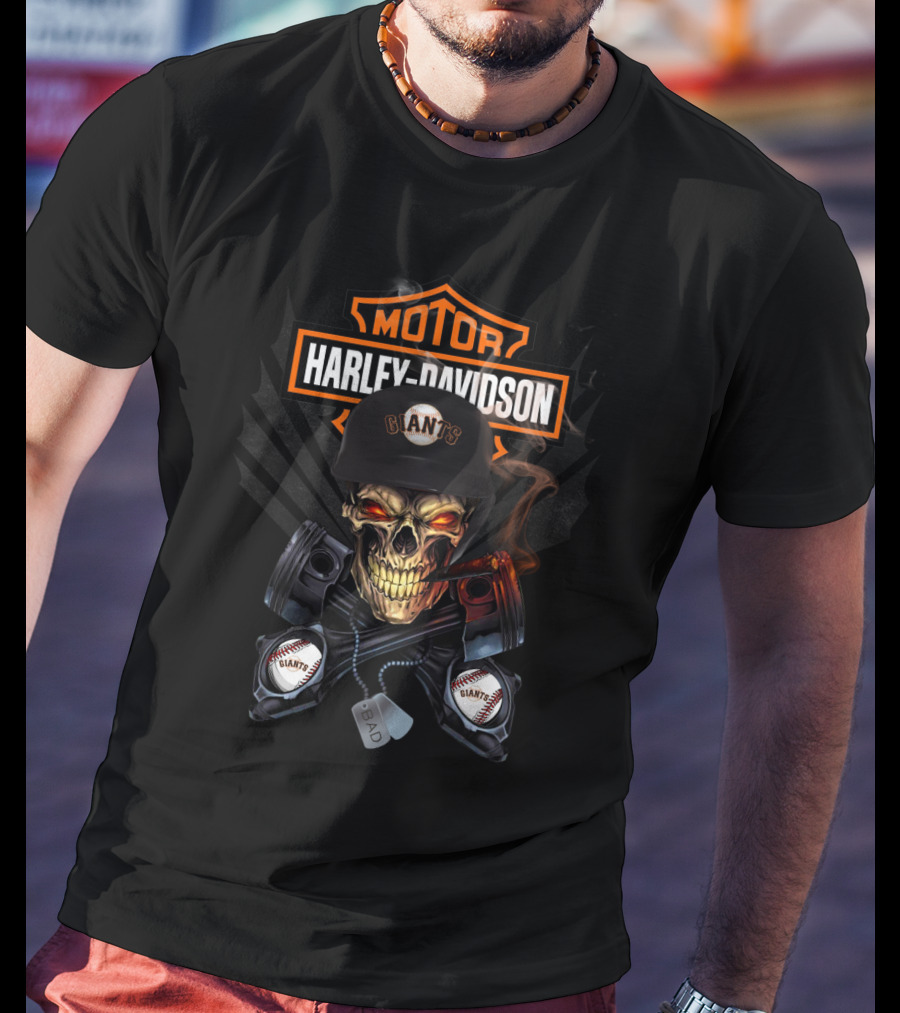 Harley Davidson Giants Skull Pistons Motorcycles Sfg T-Shirt