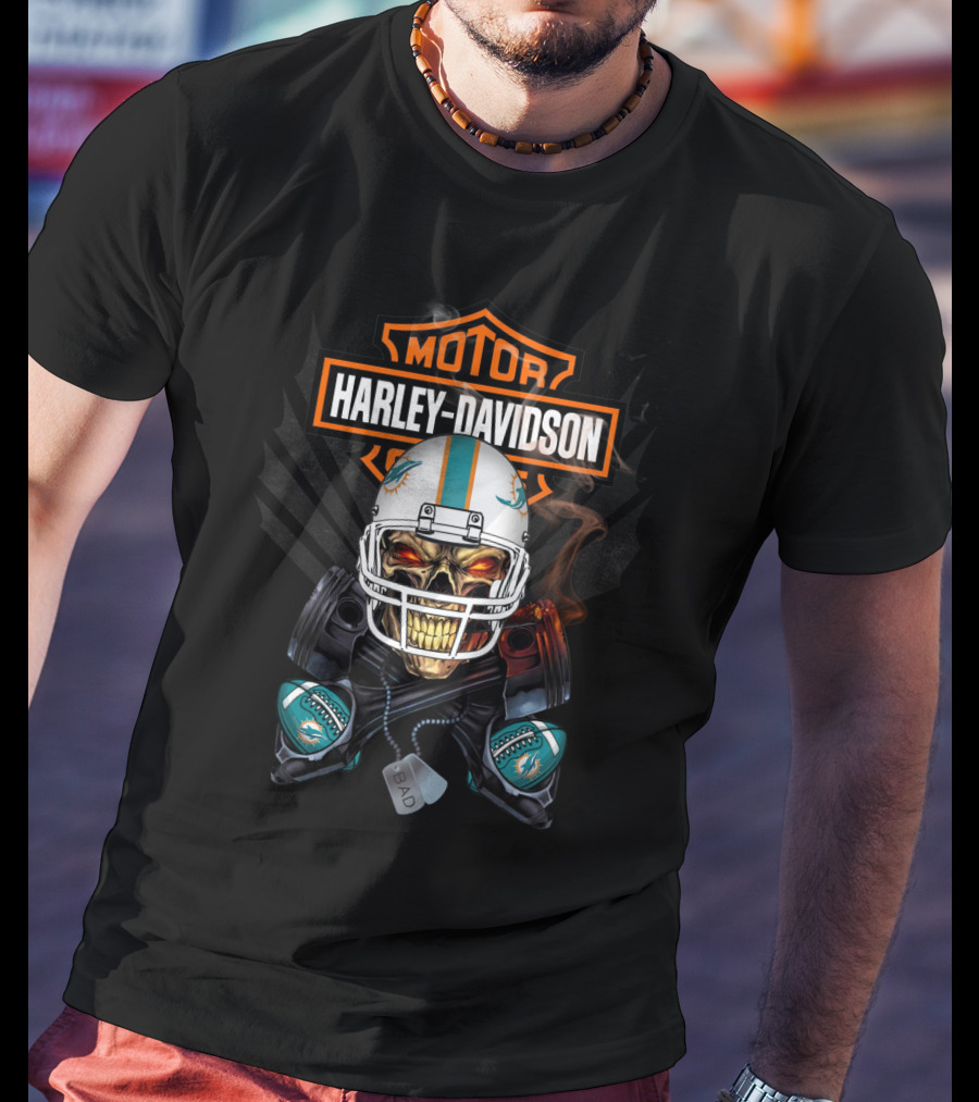 Motor Harley Davidson Miami Dolphins T-Shirt