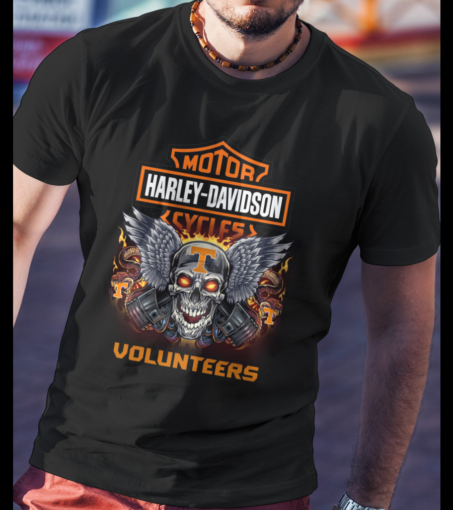 Harley Davidson Motor Cycles Tennessee Volunteers T-Shirt