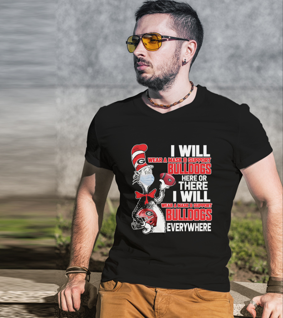 I Will Wear A Mask And Support Bulldogs Everywhere T-Shirt