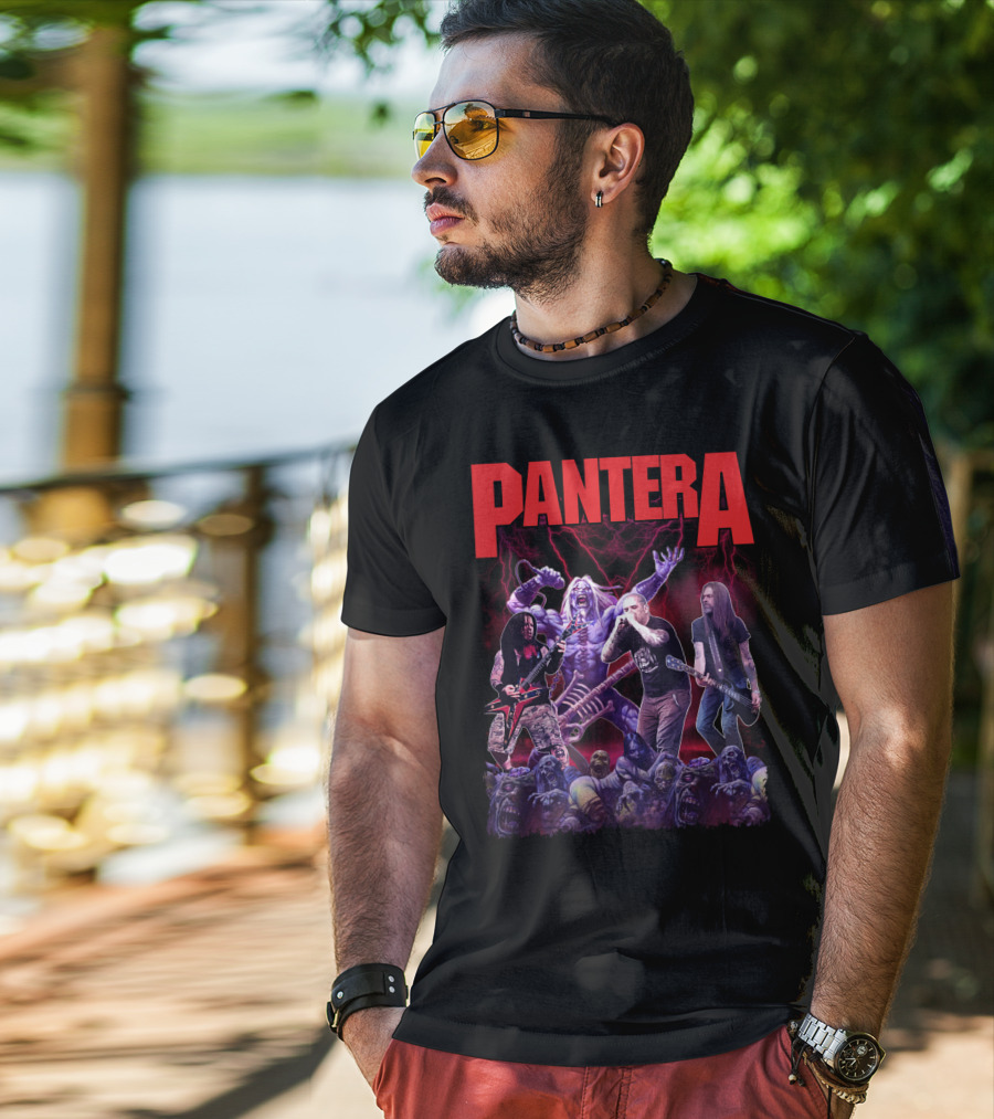 Pantera Live Electric Performance With Zombies And Purple Lightning T-Shirt